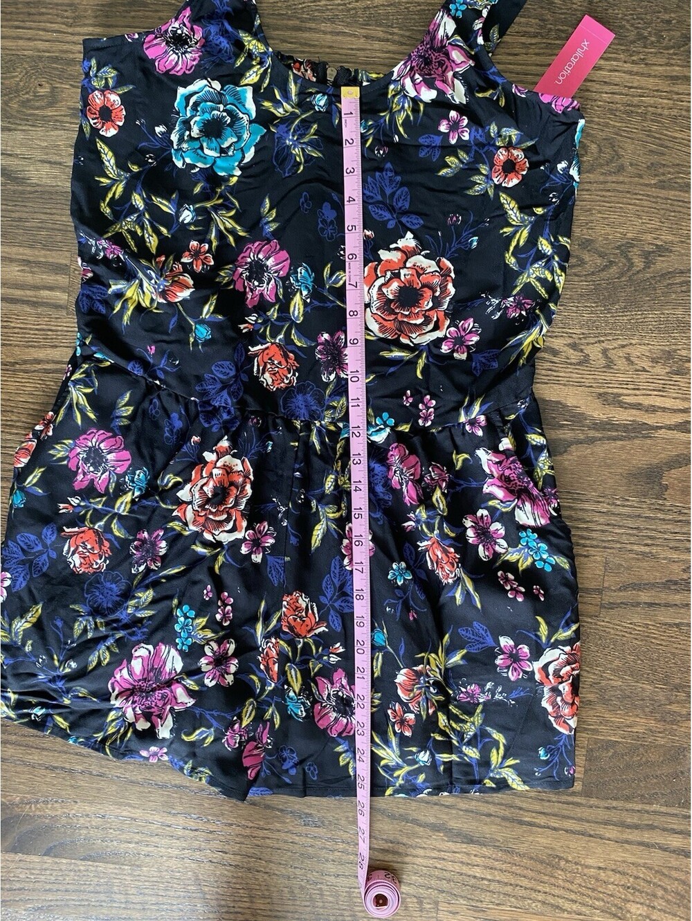 NWT Xhilaration One Piece Romper Women Size Large Floral Back Zip - Picture 7 of 7
